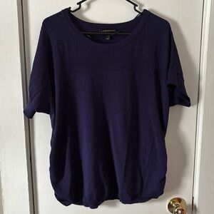 Lane Bryant Plus Size Short Sleeve Knit Sweater Top Blue 14/16 
Ruched Sides